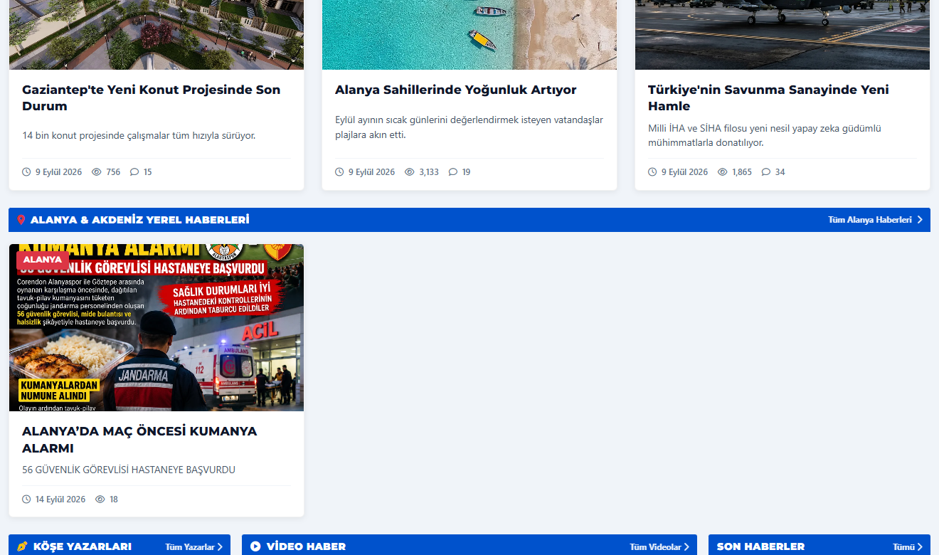 Gündem, Politika ve Ekonomi Bölümlü Kategori Izgarası