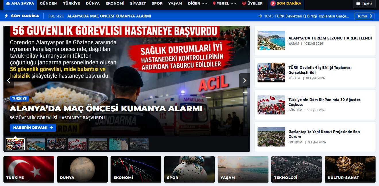 20'li Klasik Numaralı Gazete Manşeti & Yan 4'lü Grid